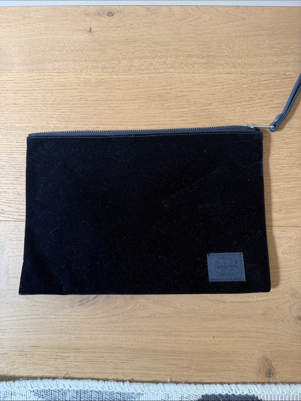 Navy velvet Zip Pouch Clutch - Minimal Everyday Carry